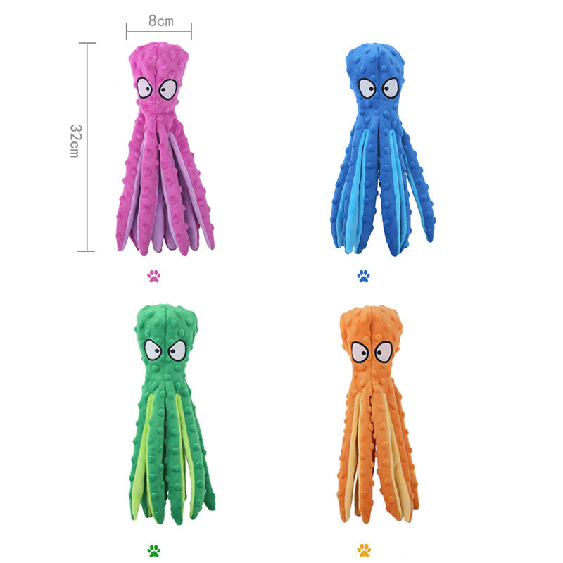 geluidmakende, knisperende honden ocotopus knuffel