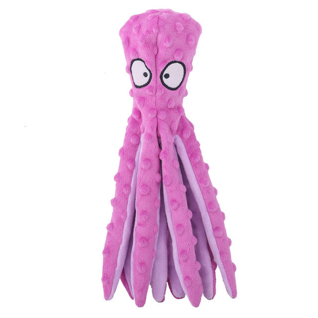 geluidmakende, knisperende honden ocotopus knuffel