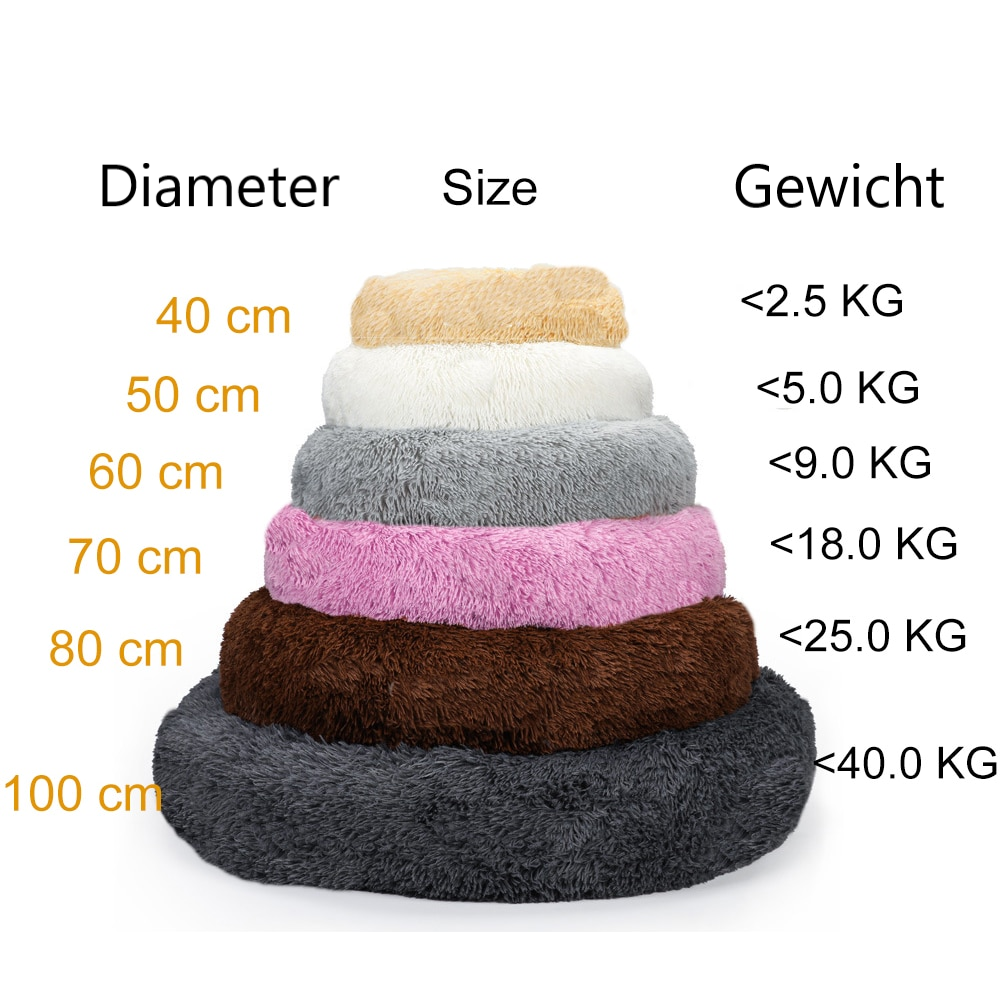 Luxe, zacht, comfortabel, pluche en wasbaar honden/katten donut bed