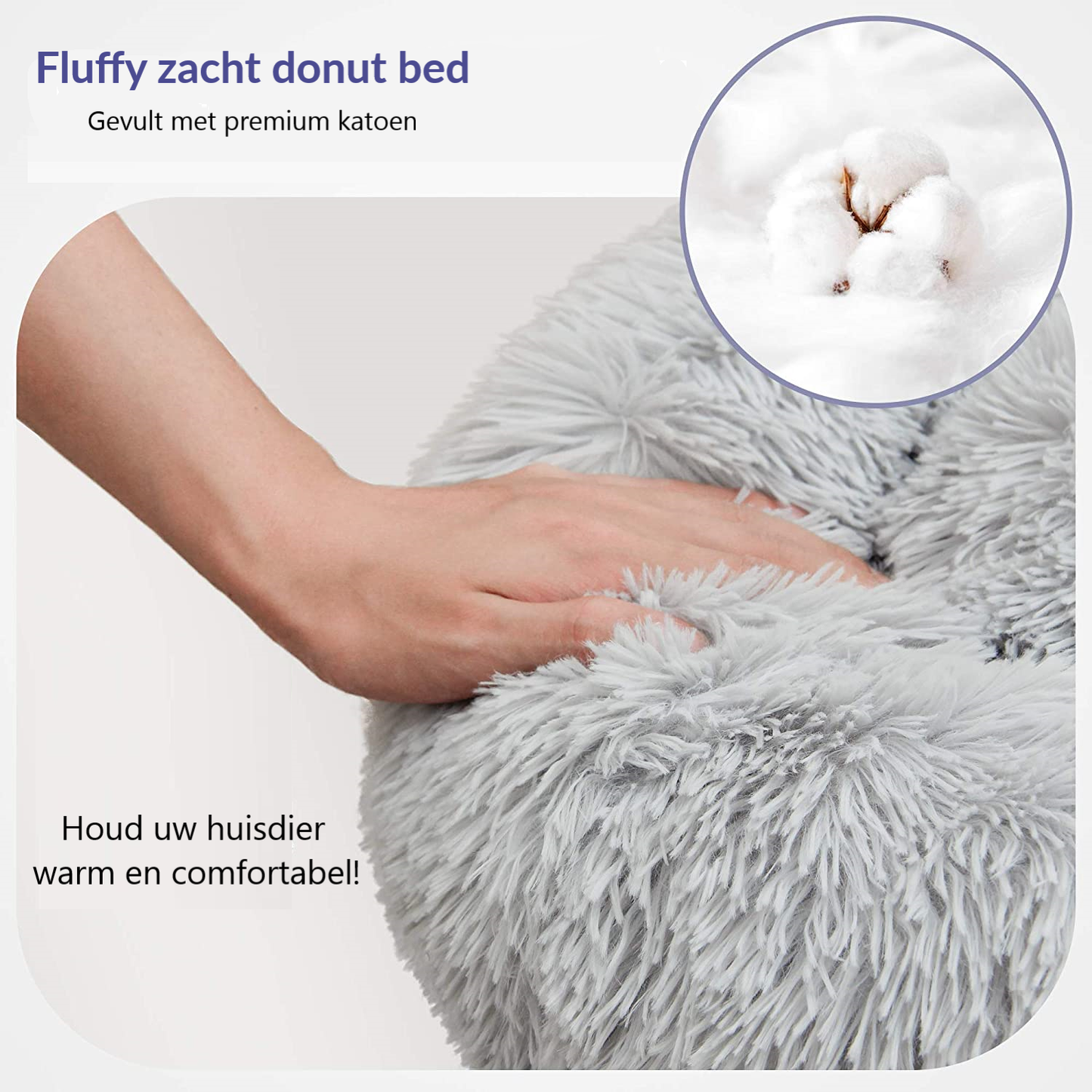 Luxe, zacht, comfortabel, pluche en wasbaar honden/katten donut bed