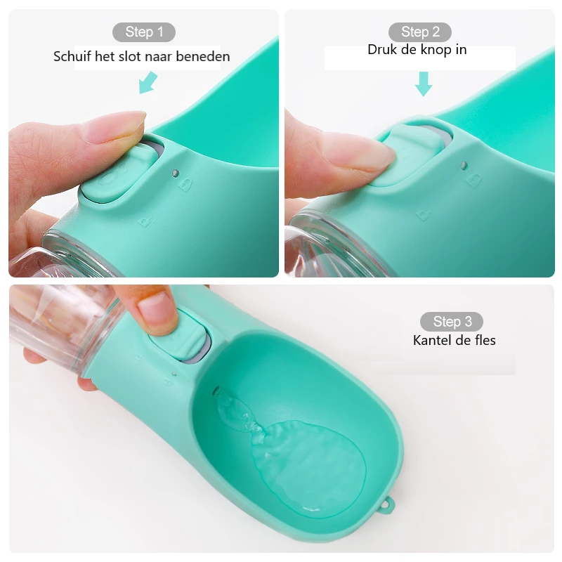 Draagbare honden drinkfles met waterdispenser-350ml & 550ml