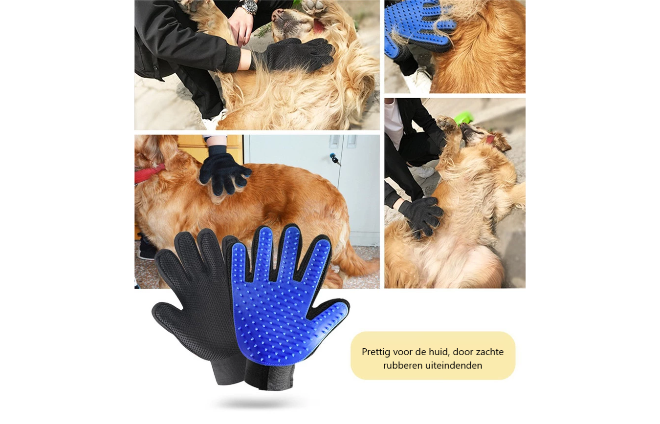 Huisdierhaar verwijderaar handschoen voor honden en katten