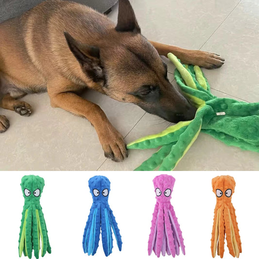 geluidmakende, knisperende honden ocotopus knuffel