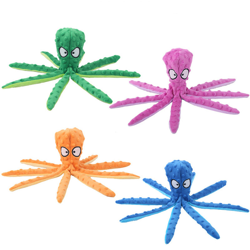 geluidmakende, knisperende honden ocotopus knuffel
